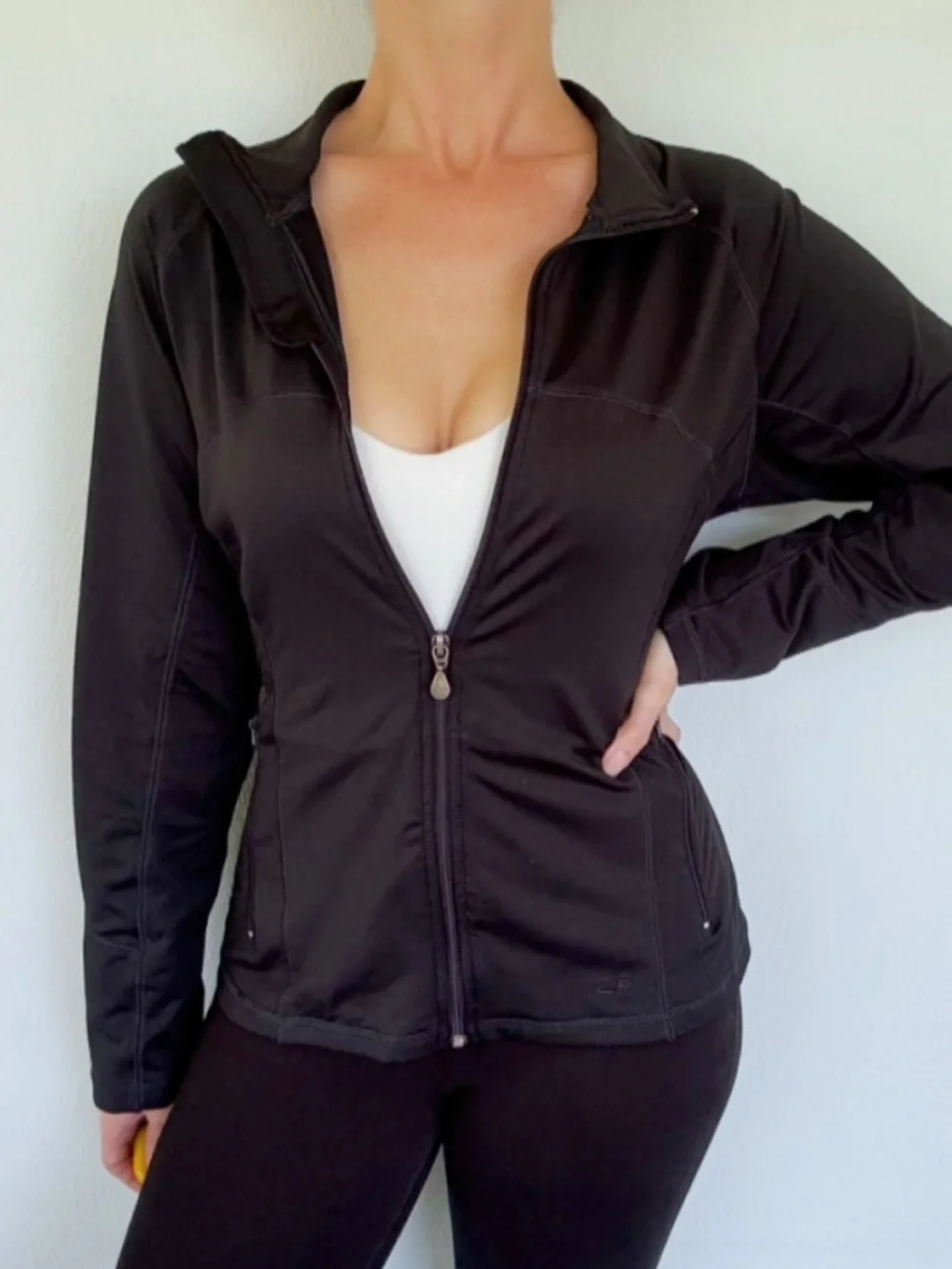 C9 by Champion black full zip long sleeve track jacket size large